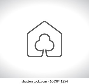 house with tree eco logo 