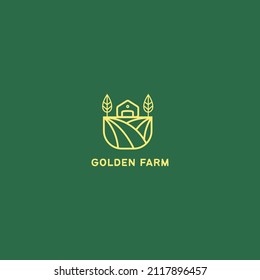 House and Tree, farm Illustration Simple Logo. Organic Life Style Branding Design Template Logo.