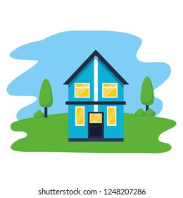 house tree garden exterior scene