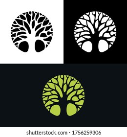 House Tree Garden Silhouette Abstract Logo