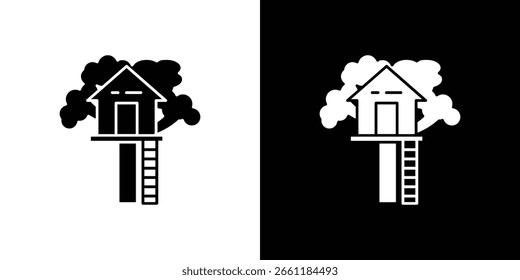 House tree icon of a flat style vector