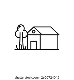 House tree icon isolated. simple vector icon on white background