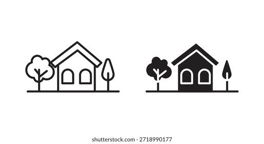 Icono del árbol de la casa para el App móvil, diseños editables