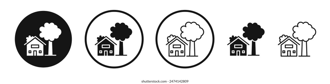 House tree icon set. Treehouse vector symbol for children�s play.