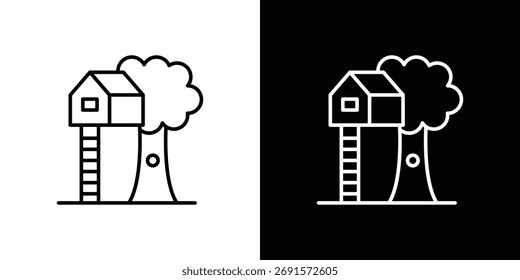 House tree icon. Thin linear vectors pack