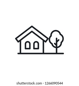 House With Tree Vector Icon