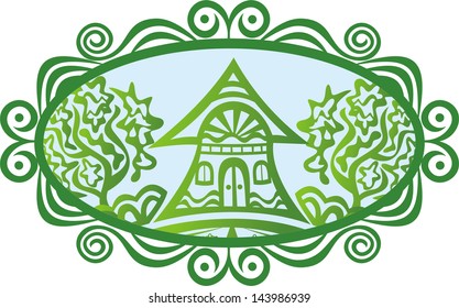 House tree vector illustration