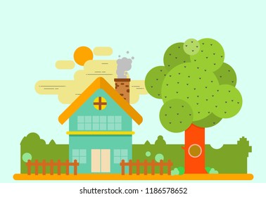 the house and trees