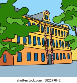 house and trees in the city