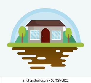 house with trees icon