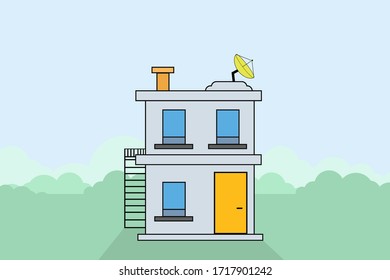 house with trees vector design illustration