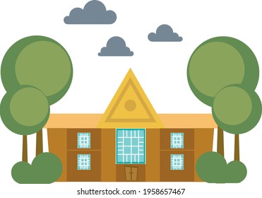 House with trees vector graphics 