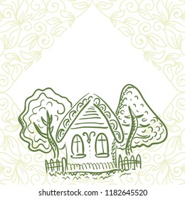 House and trees. Vector illustration