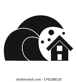 House tsunami icon. Simple illustration of house tsunami vector icon for web design isolated on white background