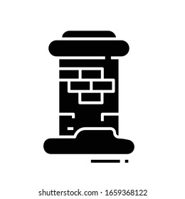 House tube black icon, concept illustration, vector flat symbol, glyph sign.
