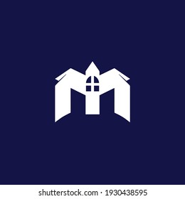 House with two doors logo letter M.