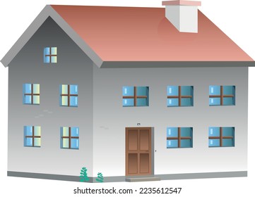 House with two floors and attic