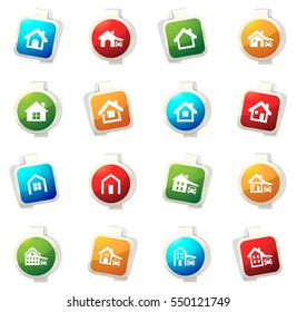 house type color icon for web sites and user interfaces