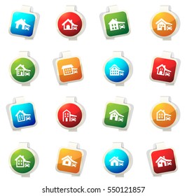 house type color icon for web sites and user interfaces