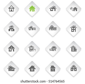 house type flat web icons for user interface design