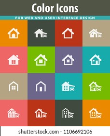 house type icon set for web sites and user interface