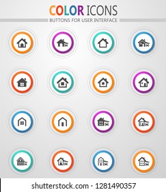 house type icon set for web sites and user interface