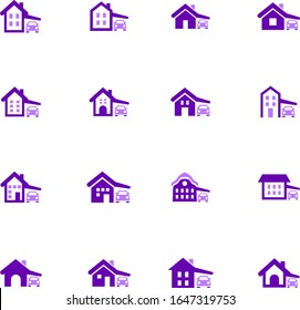 Haustyp-Icon-Set für Webseiten und Benutzeroberfläche