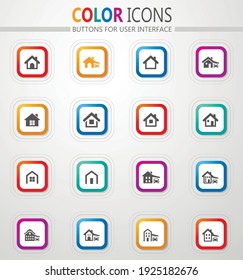 house type icon set for web sites and user interface