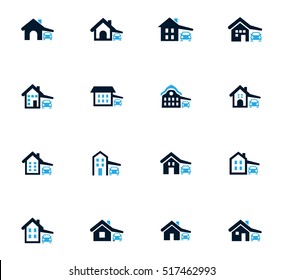 house type icon set for web sites and user interface