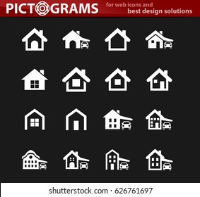 house type icon set for web sites and user interface