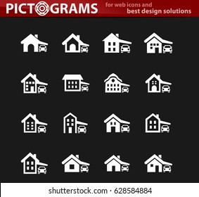 house type icon set for web sites and user interface