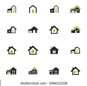 house type vector icons for user interface design