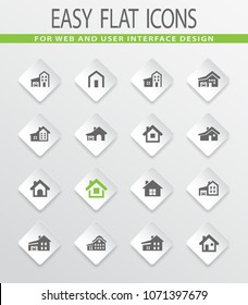 house type vector icons for user interface design
