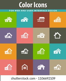 house type vector icons for user interface design