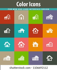 house type vector icons for user interface design