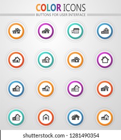 house type vector icons for user interface design