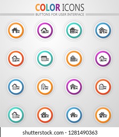 house type vector icons for user interface design