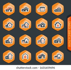 house type vector icons for user interface design