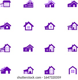 house type vector icons for user interface design
