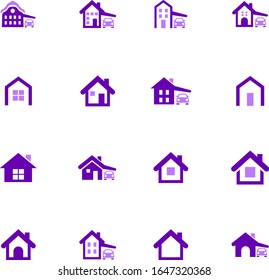 house type vector icons for user interface design