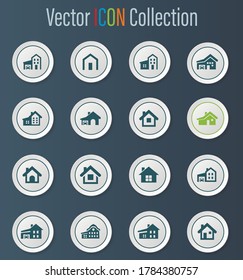 house type vector icons for user interface design