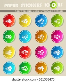 house type vector icons for user interface design