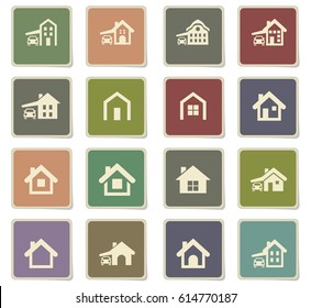 house type vector icons for user interface design