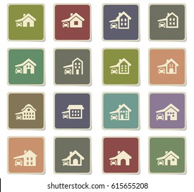 house type vector icons for user interface design
