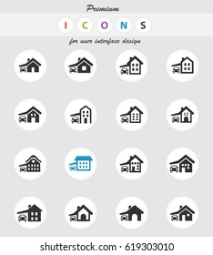 house type vector icons for user interface design