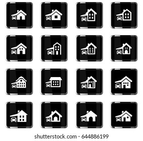 house type vector icons for user interface design