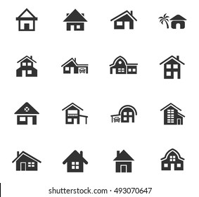 house type web icons for user interface design