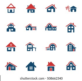 house type web icons for user interface design