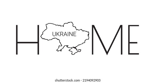 house in ukraine. map of Ukraine. tattoo or mockup. patriotic design. No war. home