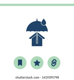 House with umbrella vector icon. Real estate symbol.